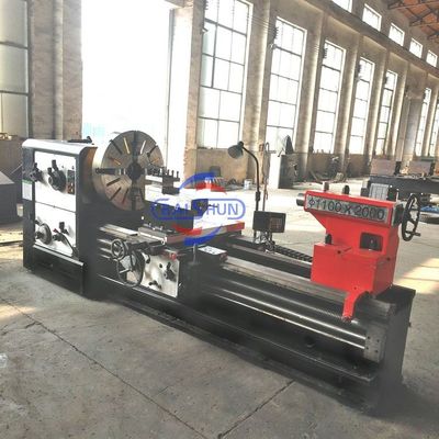 Manual Lathe besar lubang poros utama Universal Horizontal Metal Mesin Lathe