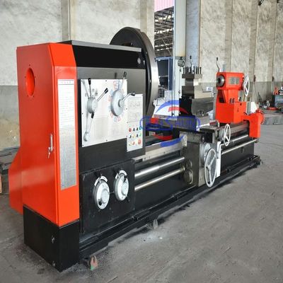 Mesin berkecepatan tinggi roda logam bar horizontal flat bed biasa mesin bubut