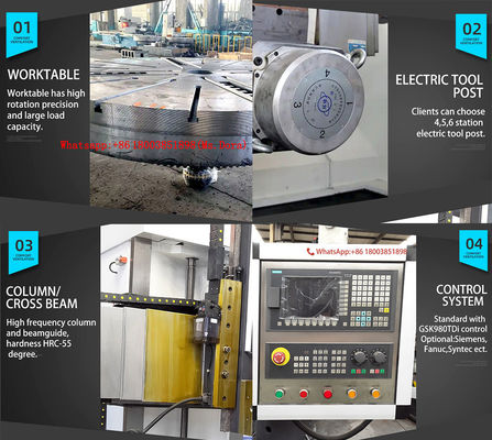 Double Column High Speed Heavy Duty Cnc Vertical Lathe Kapasitas Beban Berat Vertical Turning Lathe