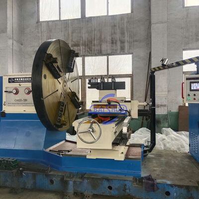 Roda mobil berputar Diameter ayunan 3500mm Heavy Duty PLC Control Flange Lathe