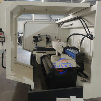 Double Chuck Horizontal Fanuc CNC Pipe Threading Lathe Machine Untuk Logam