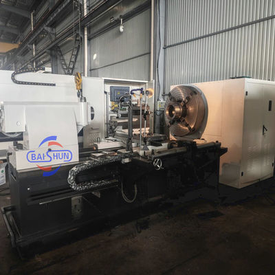 Mesin Pengolahan Pipa Minyak Lathe Torno Besar Spindle Diameter QK1335 CNC Pipe Threading Machine