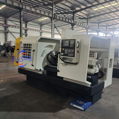Spindle besar CNC Pipe Threading Mesin Lathe Double Chuck Pipe Thread