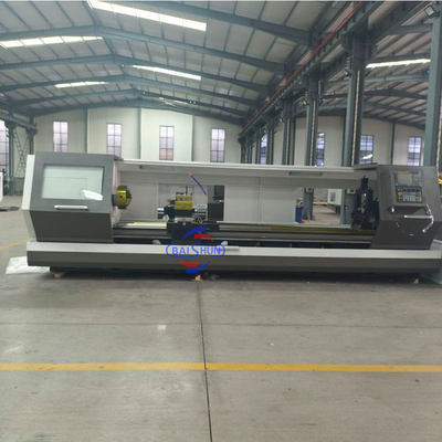 Flat Type Heavy Duty Horizontal CNC Lathe Machine Untuk Pekerjaan Logam